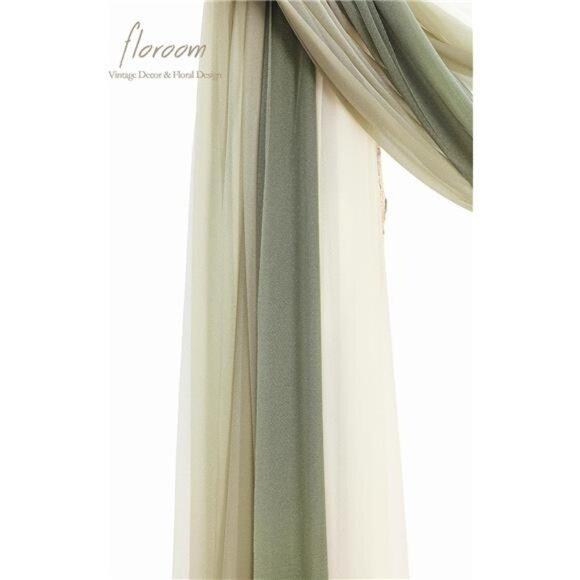 Wedding Arch Draping Fabric 3 Panels 20Ft Chiffon Fabric Drapes Arbor Draper - Picture 4 of 5